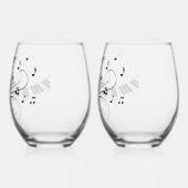 Klaviermusikdesign Weinglas Ohne Stiel (Links)