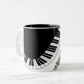 Klaviermusikdesign Zweifarbige Tasse (Vorderseite Links)