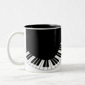 Klaviermusikdesign Zweifarbige Tasse (Links)
