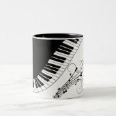 Klaviermusikdesign Zweifarbige Tasse (Mittel)