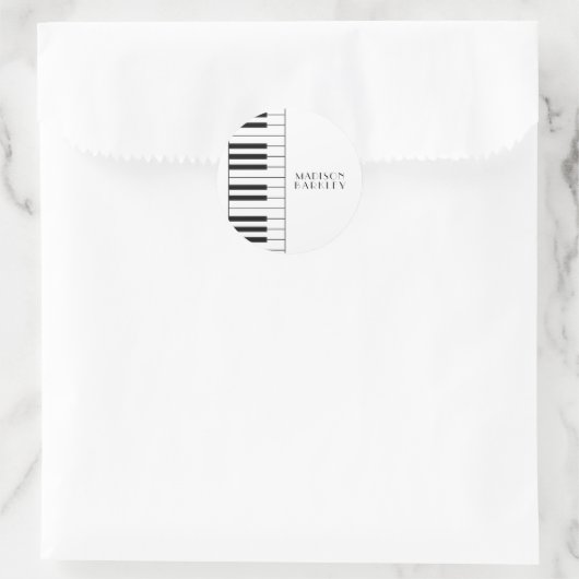 Klaviermusiklehrer Runder Aufkleber (Tasche)