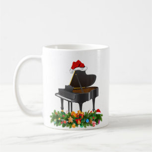 Klaviermusikliebhaber Weihnachtsgeschenk Santa Hut Kaffeetasse