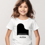 Klaviermusikstudio, Promotionsstudio für Lehrer T-Shirt<br><div class="desc">Mit diesem großen Klavier-T - Shirt fördern Sie Ihr Klavier- oder Musikgeschäft. Nutzen Sie sie als maßgeschneidertes Geschenk für Schüler. Sie können mit dem Namen Ihres Studios und den Kontaktinformationen personalisiert sein.</div>
