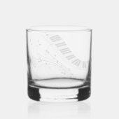 Klaviermusikthemendesign Whiskyglas (Rückseite)
