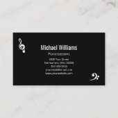 Klaviermusikunterricht QR-Code Schwarz-weiß Visitenkarte (Vorderseite)