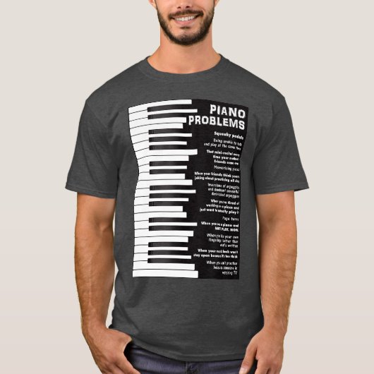 Klavierprobleme Funny Keyboard Redewendungen T-Shirt (Vorderseite)