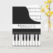 Klavierschlüssel Geburtstagskarte Karte (Gelbe Blume)