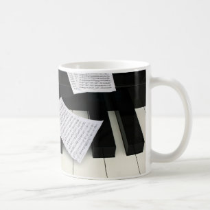 Klavierschlüssel mit Musik Kaffeetasse