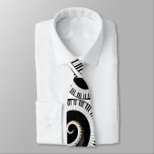 Klavierschlüssel und Gold-Musiknote Krawatte (Gebunden)