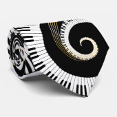 Klavierschlüssel und Gold-Musiknote Krawatte (Gerollt)