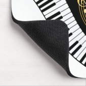 Klavierschlüssel und Gold-Musiknote Mousepad (Ecke)