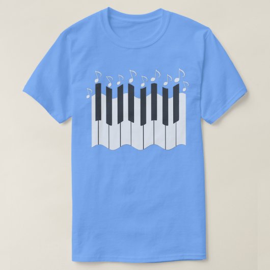 Klavierschlüsselmuster mit Noten musikalische Note T-Shirt (Design vorne)