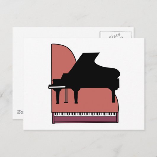 Klaviersilouhette Postkarte (Vorne/Hinten)