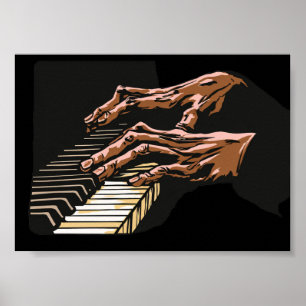 Klavierspielende Pianistenhände –  Poster