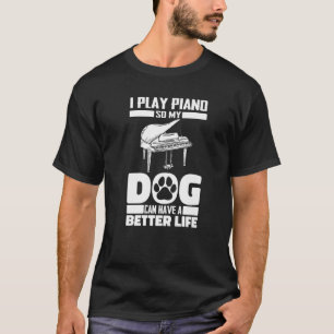 Klavierspieler-Hund-Musik - Musiker-Klavier Premiu T-Shirt