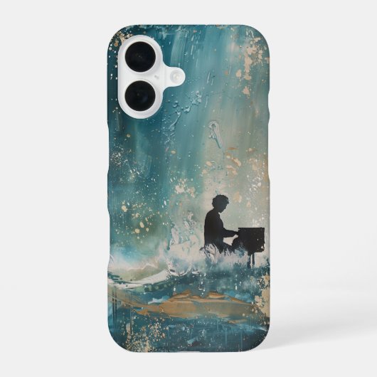 Klavierspieler iPhone 16 Hülle (Rückseite)