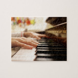 Klavierspielerin Klaviermusik Schlüssel Hände Musi Puzzle