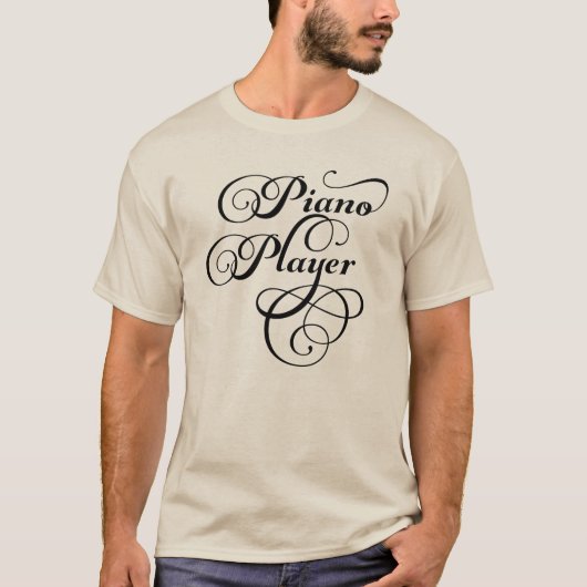 Klavierspielschrift T-Shirt (Vorderseite)