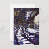 Klavierstühlen Dankeskarte (Vorne/Hinten)