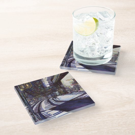 Klavierstühlen Glasuntersetzer (Schrägansicht)