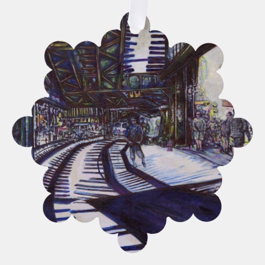 Klavierstühlen Ornament Karte (Vorderseite)