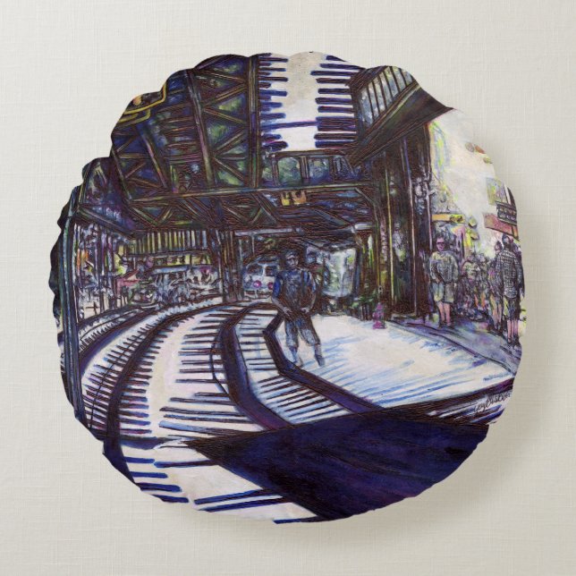 Klavierstühlen Rundes Kissen (Vorderseite)