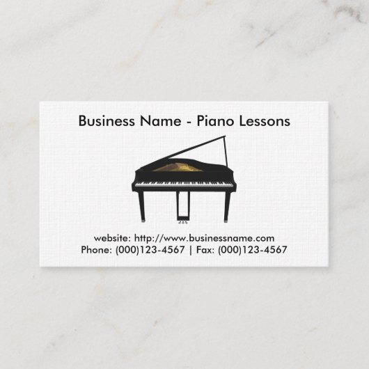 Klavierstunde-Visitenkarte: Modell des Klavier-3D Visitenkarte (Vorderseite)