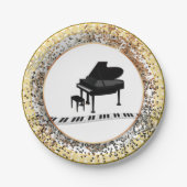 Klaviersymboldesign Pappteller (Vorderseite)