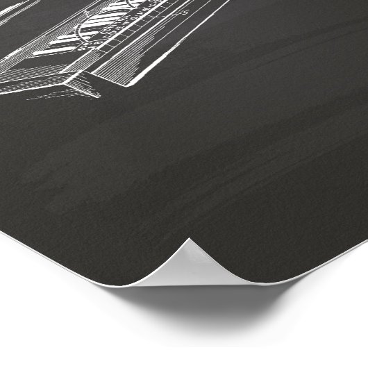 Klaviertastatur 1925 Chalkboard für Patentkunst Poster (Ecke)