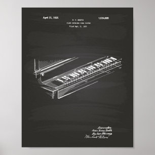 Klaviertastatur 1925 Patent Kunst Tafelbild Poster