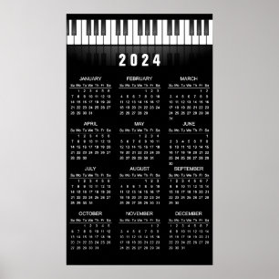 Klaviertastatur 2024 Wandkalender Poster