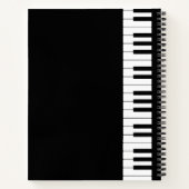 Klaviertastatur 8.5" x 11" SpiralNotebook Notizblock (Rückseite)