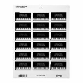 Klaviertastatur Adressaufkleber (Vorne)