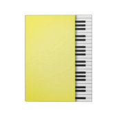 Klaviertastatur Bright Yellow 8.5x11 Musik Notizblock (Rotiert)