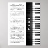 Klaviertastatur Design 2024 Wall Calendar Poster (Vorne)