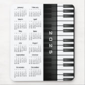 Klaviertastatur Design 2025 Kalender Mousepad (Vorne)