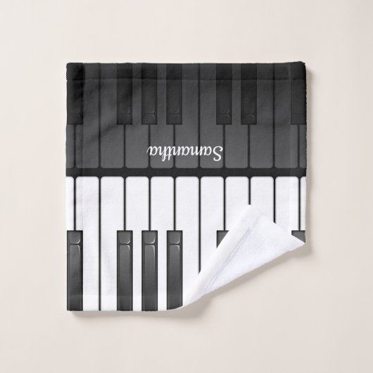Klaviertastatur Design Badetuch Set (Waschlappen)