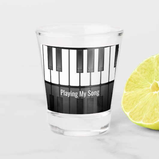 Klaviertastatur Design Shootglas Schnapsglas (Vorderseite)