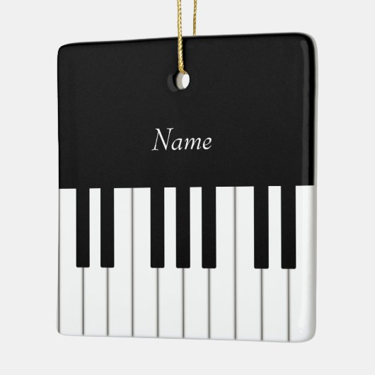 Klaviertastatur Elegante Personalisierte Musikerin Keramikornament (Links)