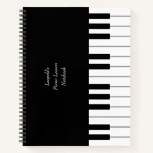 Klaviertastatur Elegante Personalisierte Musikerin Notizblock