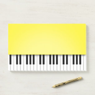 Klaviertastatur fröhliche gelbe Musik Post-it Klebezettel