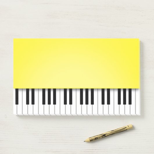 Klaviertastatur fröhliche gelbe Musik Post-it Klebezettel (Auf Schreibtisch)