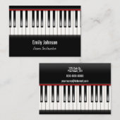 Klaviertastatur für Klavierlehrer Visitenkarte (Vorne/Hinten)