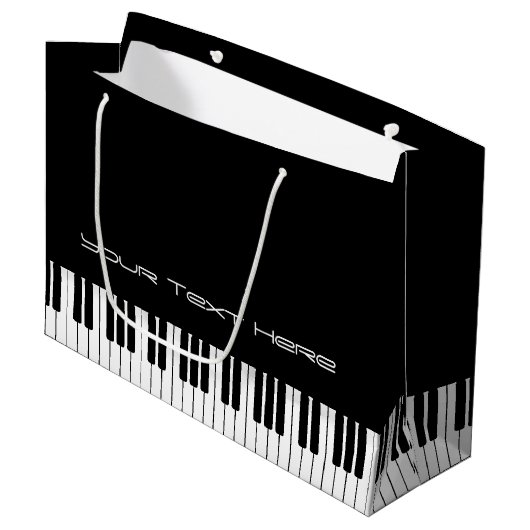 Klaviertastatur Große Geschenktasche Geschenktüte (Vorderseite Schrägansicht)