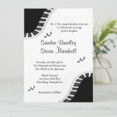 Klaviertastatur Hochzeit Thema Einladung (Stehend Vorderseite)