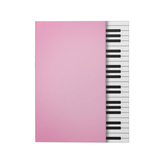 Klaviertastatur Hübsch Rosa 8.5 x 11 Musik Notizblock (Rotiert)