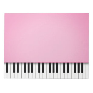 Klaviertastatur Hübsch Rosa 8.5 x 11 Musik Notizblock