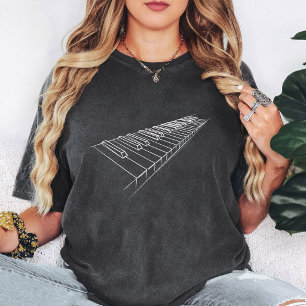 Klaviertastatur-Linienkunst T-Shirt