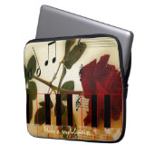 Klaviertastatur mit einer fröhlichen Rauschverse Laptopschutzhülle (Vorderseite Links)