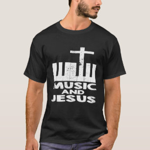 Klaviertastatur mit gestörtem Zustand und Christli T-Shirt